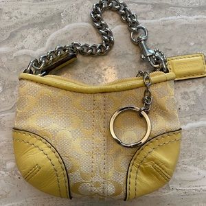 COACH Signature Monogram Coin Purse Keychain